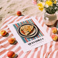 Quesadilla – on Striped Tablecloth, Mexican Cheese Wall Painting, unframed on coastal sand