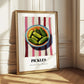 Pickles – on Striped Tablecloth, American Bbq Wall Art 