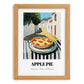 Apple Pie – White village Café on the Corner, American Dessert Poster, set in oak frame
