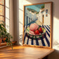 Sorbet – White village Urban Café Scene, French Ice Cream Illustration, clean layout with no caption