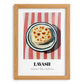 Lavash – on Striped Tablecloth, Armenian Food Poster, set in oak frame
