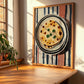 Tortilla – on Striped Tablecloth, Mexican Food Illustration, clean layout with no caption