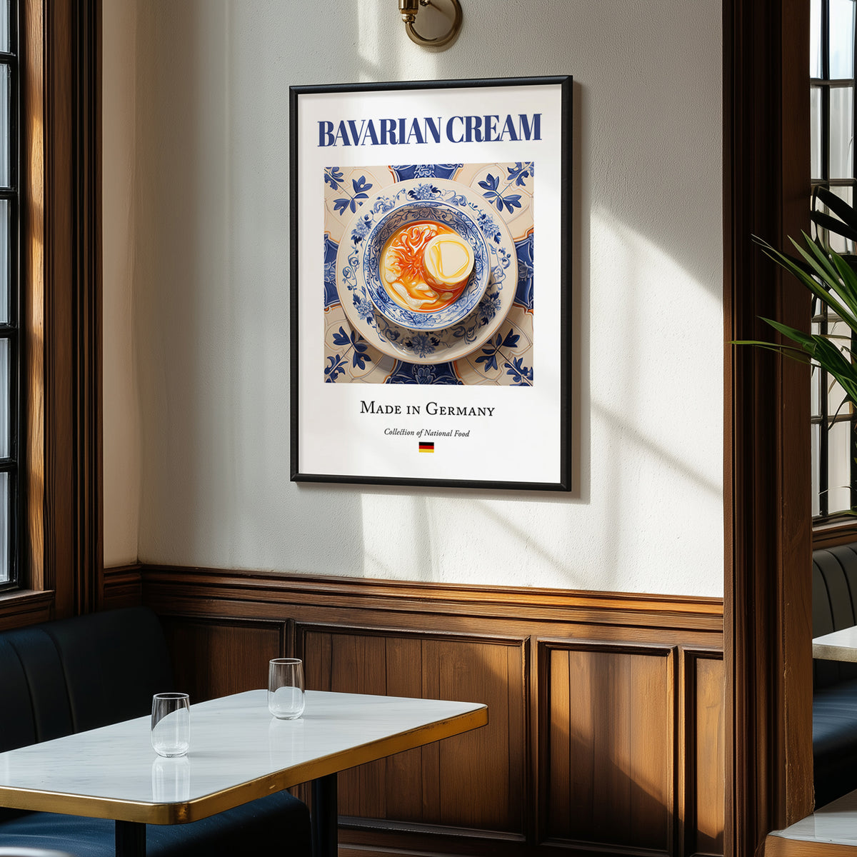 Bavarian Cream – German Dessert Dish, Bistro Still Life, clean layout with no caption