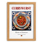 Currywurst – German Meat Dish, Food Bar Wall Art, set in oak frame