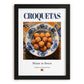 Croquetas – Spanish Snack Dish, Brasserie Wall Art, in sleek black frame