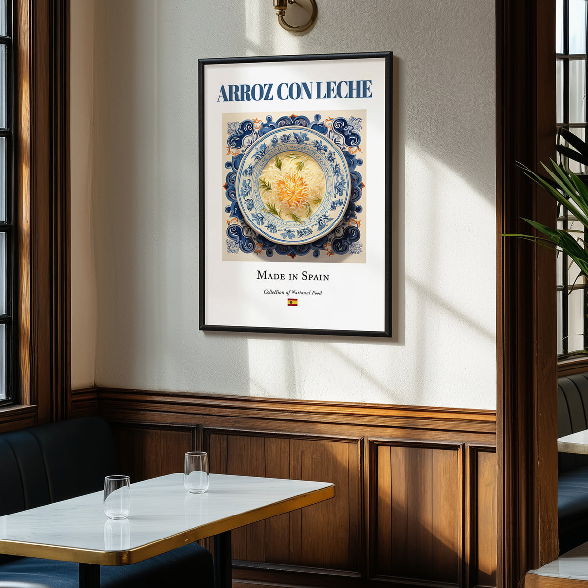 Arroz con leche – Spanish Dessert Dish, Food Bar Poster, clean layout with no caption