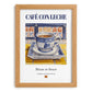 Café con Leche – Spanish Coffee, Street Café Poster, set in oak frame