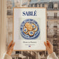 Sablé – French Dessert Dish, Bistro Wall Art, styled in a charming Paris street view