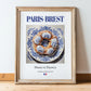 Paris-Brest – French Dessert Dish, Farmhouse Kitchen Poster, in wooden frame leaning on the floor