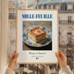 Mille-feuille – French Dessert Dish, Bistro Painting, styled in a charming Paris street view