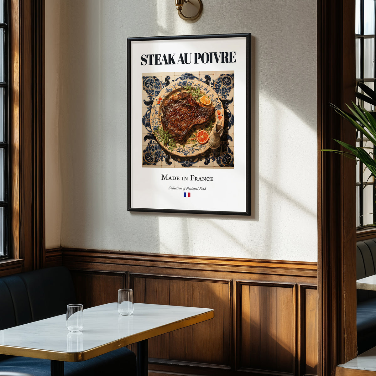 Steak au poivre – French Meat Dish, Tavern Art, clean layout with no caption