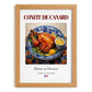 Confit de canard – French Meat Dish, Farmhouse Kitchen Wall Decor, set in oak frame