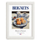 Beignets – French Dessert Dish, Brasserie Wall Art, placed in minimal white frame