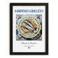 Sardines grillées – French Dish, Brasserie Poster, in sleek black frame