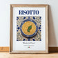 Risotto – Italian Rice Dish, Bistro Wall Art, in wooden frame leaning on the floor