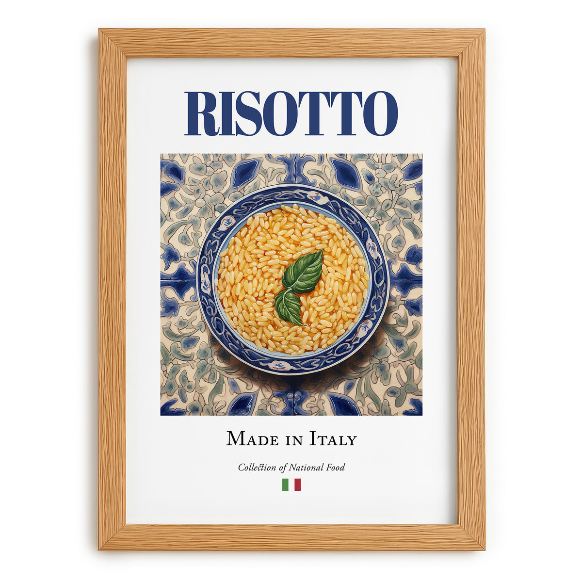 Risotto – Italian Rice Dish, Bistro Wall Art, set in oak frame