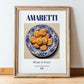 Amaretti – Italian Dessert Dish, Fine Dining Restaurant Illustration, in wooden frame leaning on the floor
