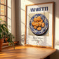 Amaretti – Italian Dessert Dish, Fine Dining Restaurant Illustration, no-text version framed in wood