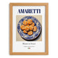 Amaretti – Italian Dessert Dish, Fine Dining Restaurant Illustration, set in oak frame