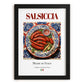 Salsiccia – Italian Meat Dish, Restaurant Print, in sleek black frame