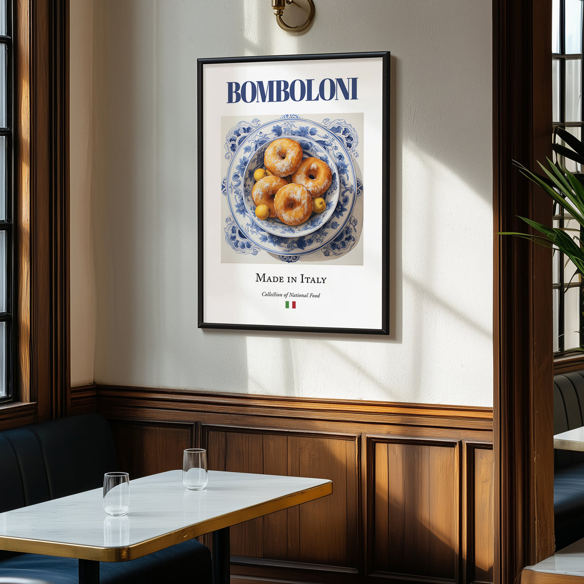 Bomboloni – Italian Dessert Dish, Tavern Print, clean layout with no caption