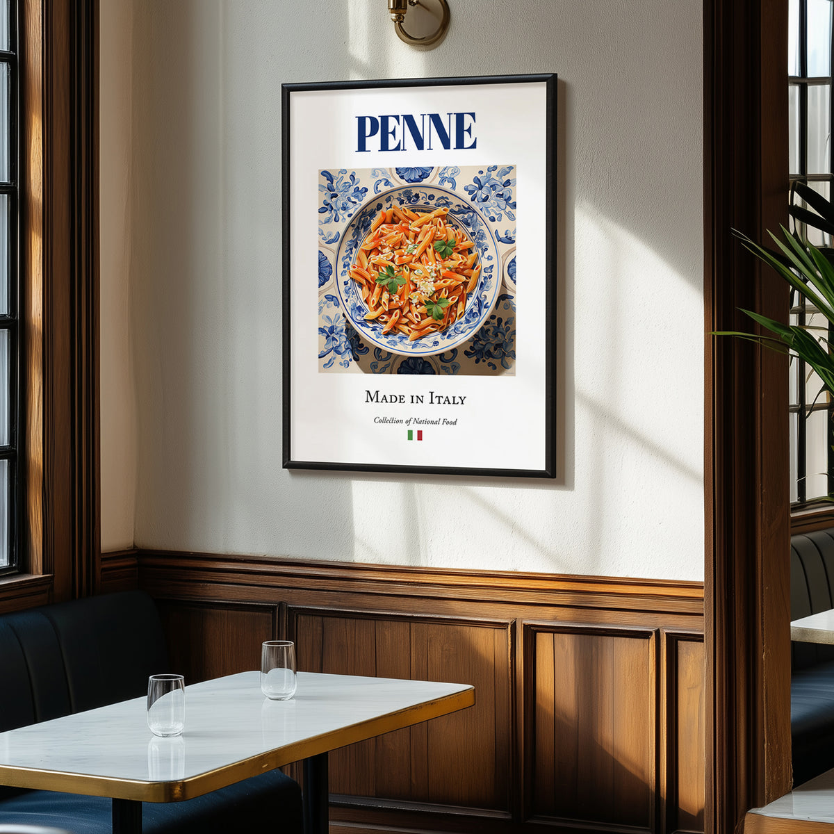 Penne – Italian Pasta, Osteria Illustration, clean layout with no caption