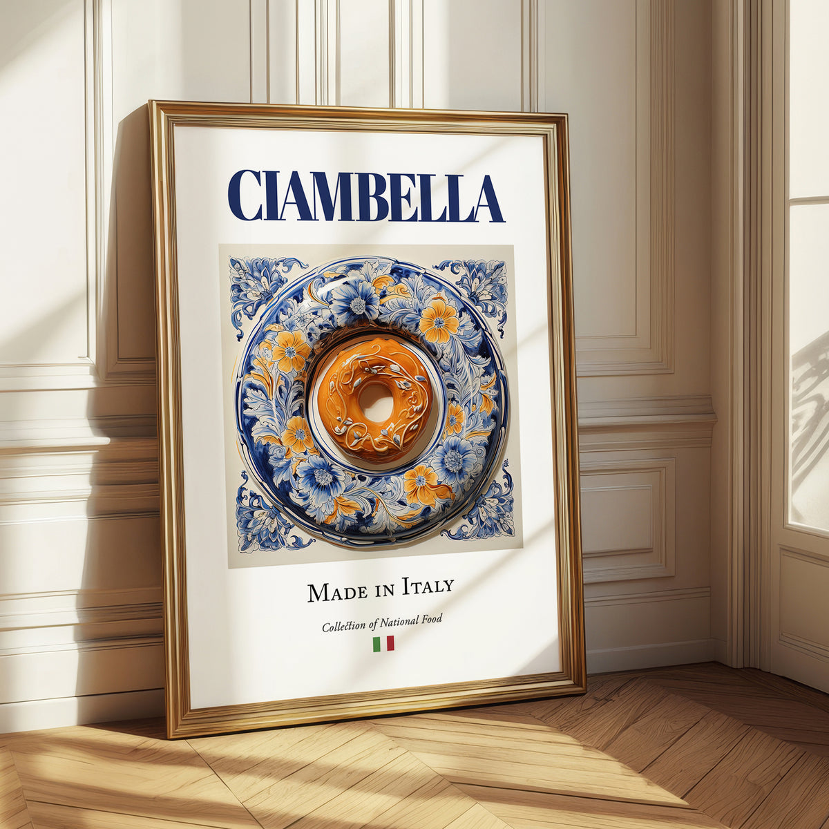 Ciambella – Italian Dessert Dish, Farmhouse Kitchen Wall Art