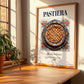 Pastiera – Italian Dessert Dish, Restaurant Illustration, no-text version framed in wood