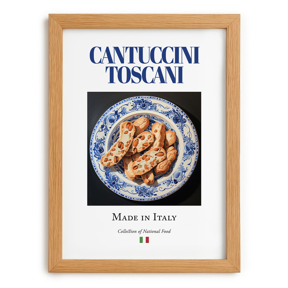 Cantuccini Toscani – Italian Dessert Dish, Tavern Poster, set in oak frame