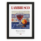 Lambrusco – Italian Sparkling Wine, Vinoteca Art, in sleek black frame