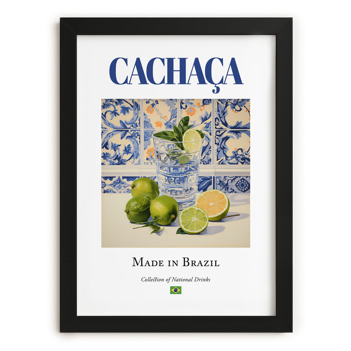 Cachaça – Brazilian Spirit Drink, Sky Bar Wall Art, in sleek black frame