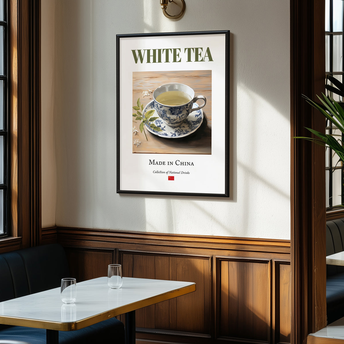 White Tea – Chinese Tea, Tea Room Wall Decor, clean layout with no caption