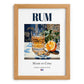 Rum – Cuban Spirit Drink, Rooftop Terrace Wall Decor, set in oak frame