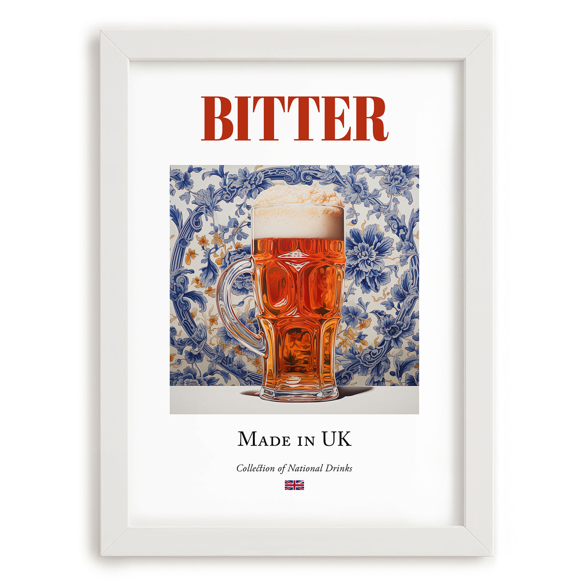 Bitter – English Beer, Brauhaus Poster, placed in minimal white frame