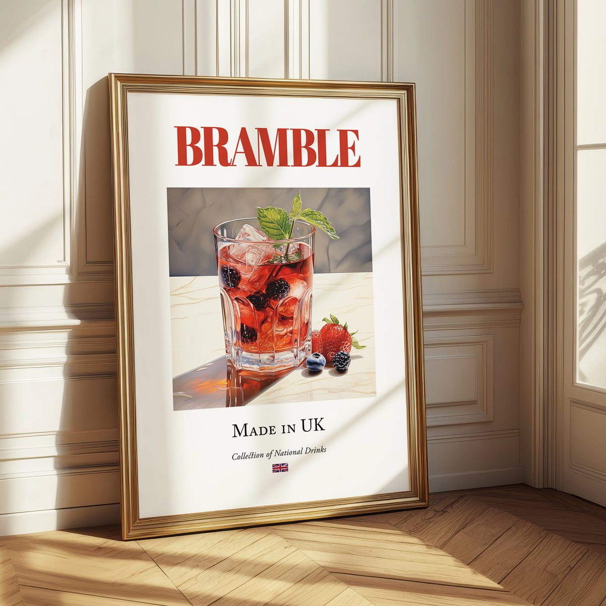 Bramble – English Cocktail Drink, Speakeasy Wall Art