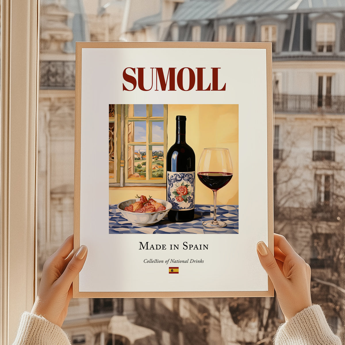 Sumoll – Spanish Red Wine, Tasting Room Poster, styled in a charming Paris street view