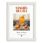Sangría de Cava – Spanish Cocktail Drink, Beach Bar Painting, placed in minimal white frame