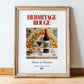 Hermitage rouge – French Red Wine, Vinoteca Poster, in wooden frame leaning on the floor