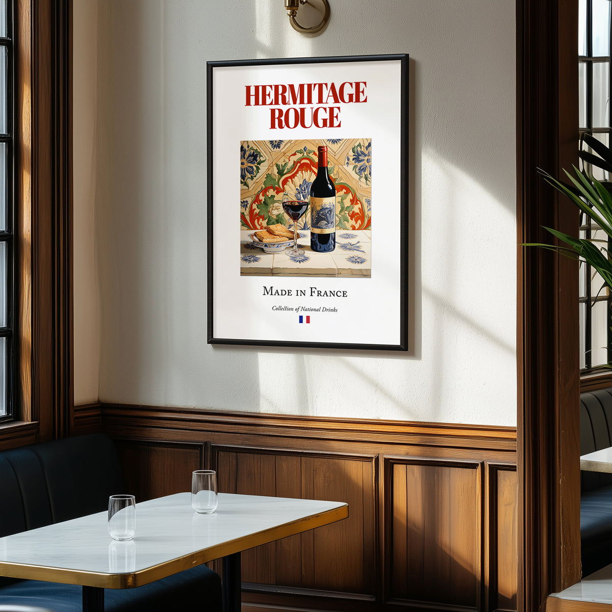 Hermitage rouge – French Red Wine, Vinoteca Poster, clean layout with no caption
