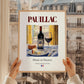 Pauillac – French Red Wine, Wine Bar Wall Decor, styled in a charming Paris street view