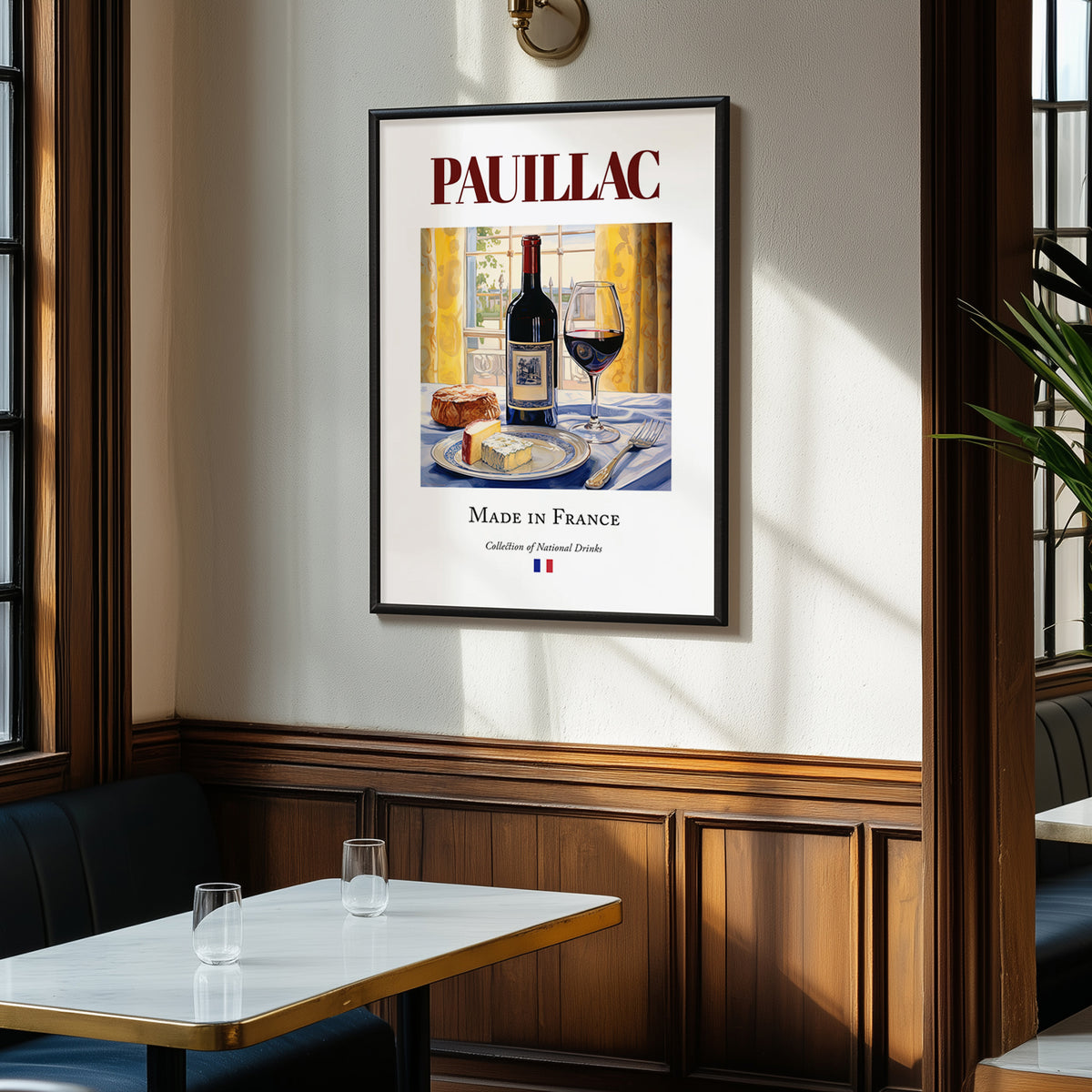 Pauillac – French Red Wine, Wine Bar Wall Decor, clean layout with no caption