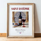 Saint-Estèphe – French Red Wine, Wine Bar Still Life, in wooden frame leaning on the floor