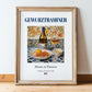Gewurztraminer – French White Wine, Wine Bar Wall Art, in wooden frame leaning on the floor