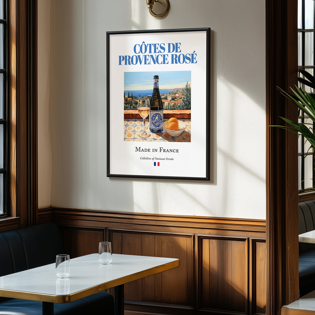 Côtes de Provence Rosé – French Rose Wine, Bodega Poster, clean layout with no caption