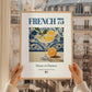 French 75 – French Cocktail Drink, Rooftop Terrace Print, styled in a charming Paris street view