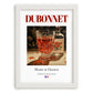 Dubonnet – French Liqueur Drink, Cocktail Lounge Poster, placed in minimal white frame