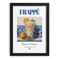 Frappé – Greek Coffee, Espresso Bar Illustration, in sleek black frame