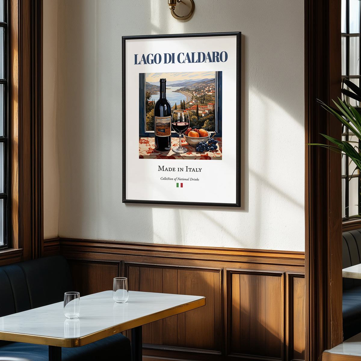 Lago di Caldaro – Italian Red Wine, Bodega Painting, clean layout with no caption