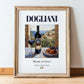 Dogliani – Italian Red Wine, Vineyard Terrace Poster, in wooden frame leaning on the floor