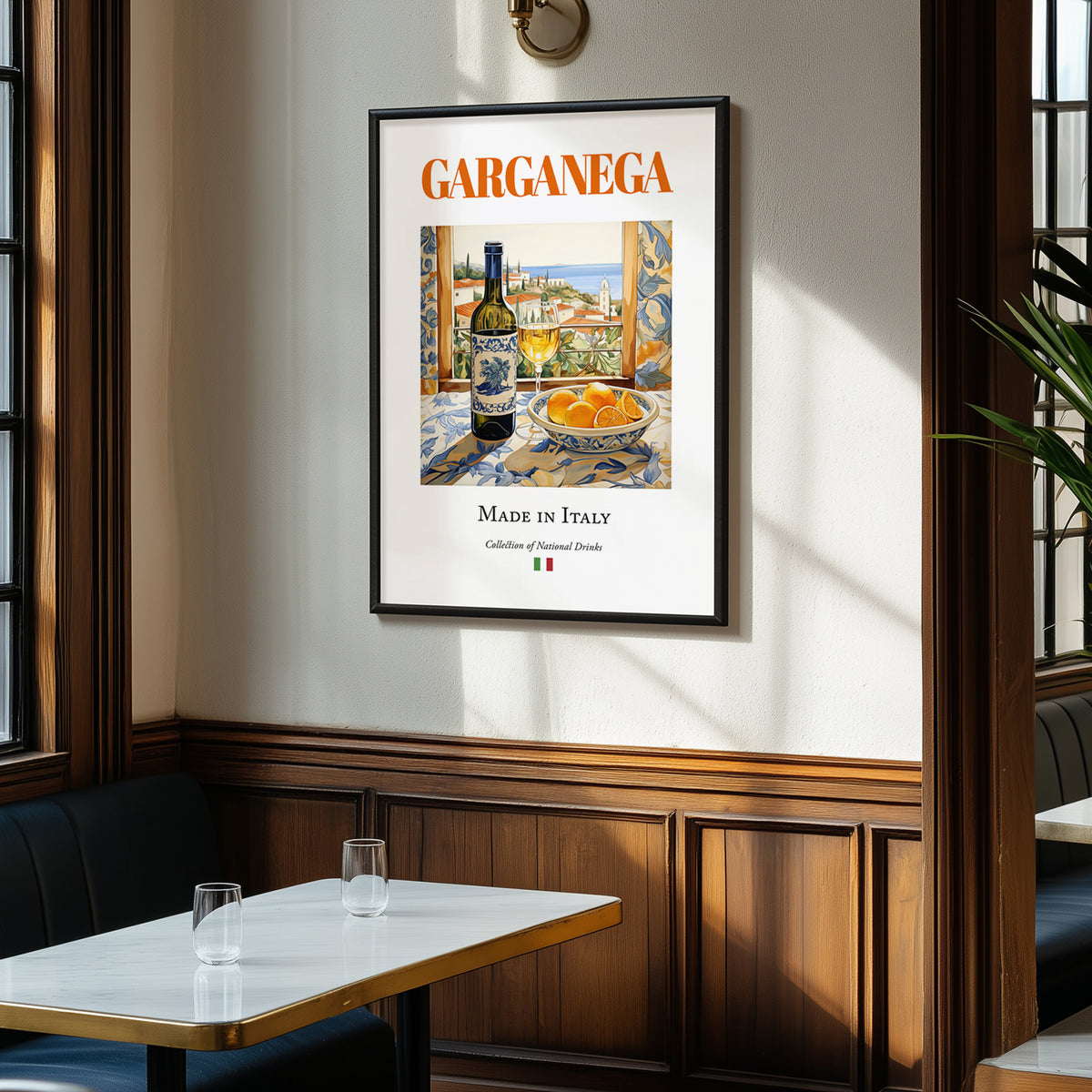 Garganega – Italian White Wine, Tasting Room Poster, clean layout with no caption